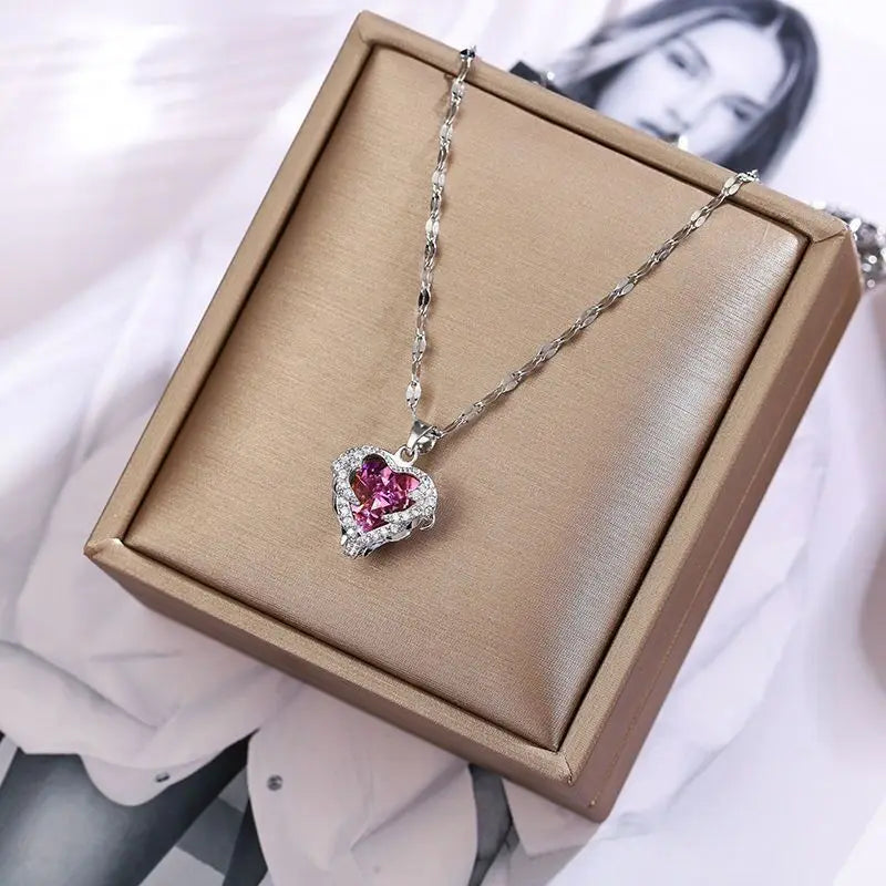Collier cœur doré — chaîne en acier inoxydable